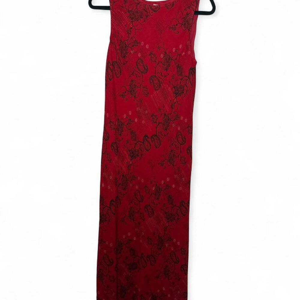 Vintage Sophisticates Woman by Johnathan Martin Red Maxi Dress D61